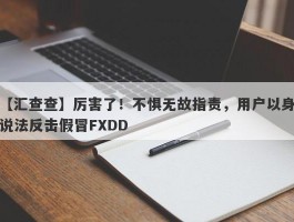 【汇查查】厉害了！不惧无故指责，用户以身说法反击假冒FXDD