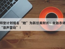 拜登计划提名“她”为新任美财长！金融市场“涨声雷动”！