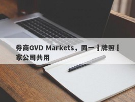 券商GVD Markets，同一張牌照兩家公司共用