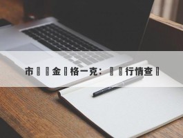 市場黃金價格一克：實時行情查詢