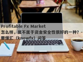 Profitable Fx Market怎么样，属不属于资金安全性很好的一种？-要懂汇（knowfx）问答