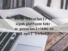 Rutin tekrarlanır ve siyah platform tekrar yuvarlanır!ANC ve NCE aynı şirket!1