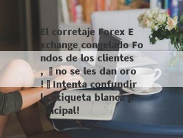 El corretaje Forex Exchange congelado Fondos de los clientes, ¡no se les dan oro!¡Intenta confundir la etiqueta blanca principal!