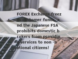 FOREX Exchange freezes customer funds, and the Japanese FSA prohibits domestic brokers from providing services to non -national citizens!