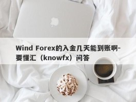 Wind Forex的入金几天能到账啊-要懂汇（knowfx）问答